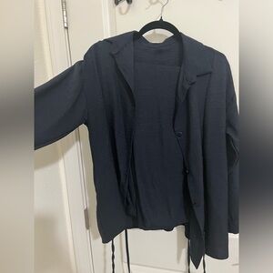 Elegant Navy  Long-Sleeve Top and matching pants